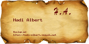 Hadi Albert névjegykártya