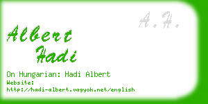 albert hadi business card